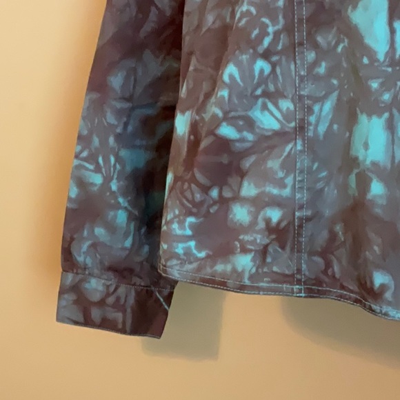 Size L Turquoise and Brown Tie Dye Jacket - Picture 4 of 9